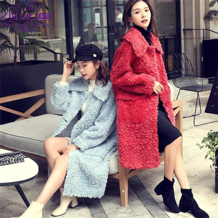 2020 新作 子羊の毛 暖かい 厚手 コート 冬 中長セクション フェイクファー エレガント