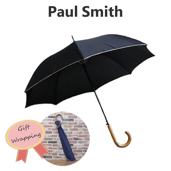 Qoo10] Paul Smith ラッピング付きポールスミス 傘 長傘 メ