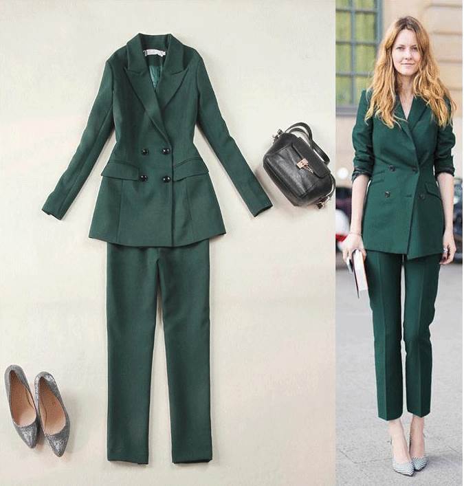 ダブル テーラードジャケット テーパードパンツ スーツ パンツ アウター セットアップ ジャケット アンクル丈 袖あり 長袖 Vネック 襟付き タイト ポケット ハイウエスト 前開き 上下セット 2点