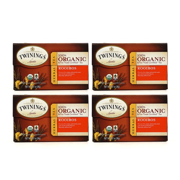 Twinings 4-SET Organic 20Tea Bags Rooibos プレゼント 最も優遇