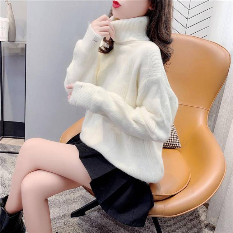 人気なリプニット タートルネックニット 秋冬 新作 怠惰風 ツイスト セーター 汎用性が高い おしゃれ ニットカーディガン カシミヤタッチ ニット