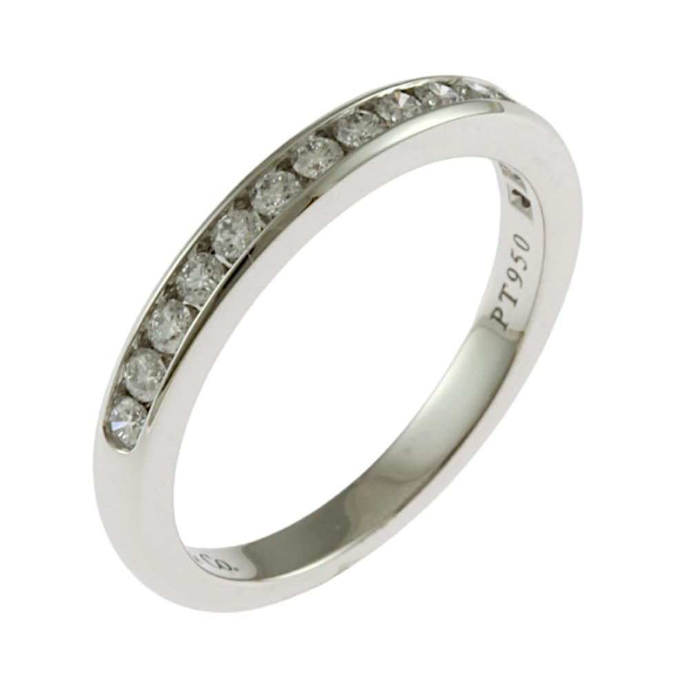ティファニー セッティング ウェディングバンド ハーフサークル リング 指輪 9号 Pt950プラチナ ダイヤモンド TIFFANY&Co. 中古 美品