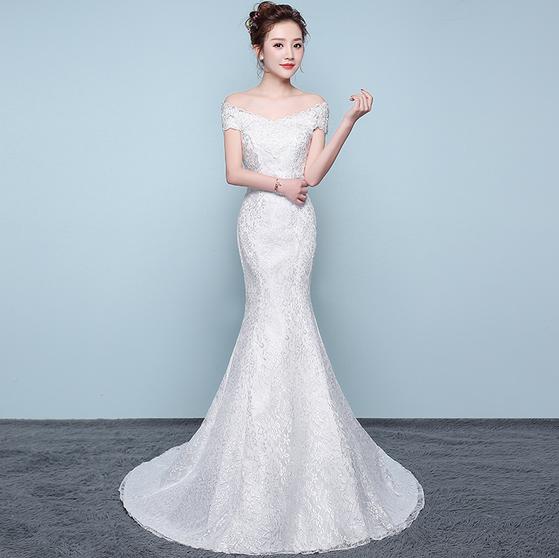 ロングウエディングドレス　マーメイドドレス　美ライン　美しいカラードレス　レース　フォマール二次会ドレス　パーティー撮影ドレス　海旅行ドレス　演出ロングドレス　結婚式花嫁ドレス　司会ドレス　ドレスカバ