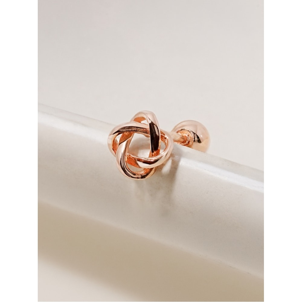 ミニマルピアス 14K ロープノットピアスイヤリング