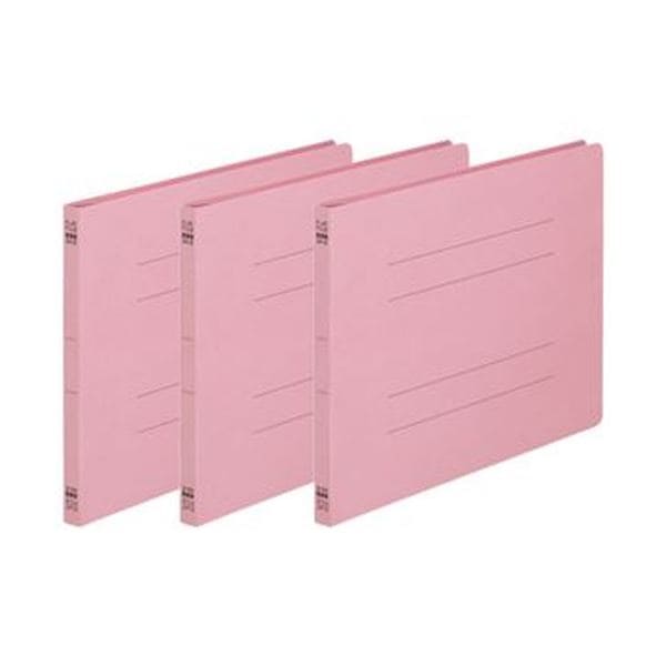 （まとめ）TANOSEE フラットファイル（ノンステープルタイプ）A4ヨコ 150枚収容 背幅18mm ピンク 1パック（3冊）(×50セット) 11,280円
