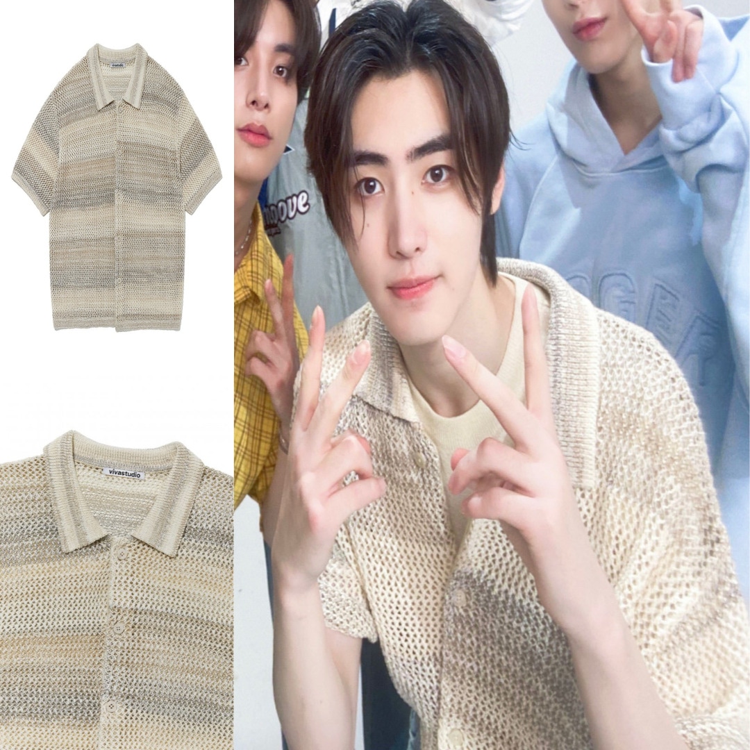 [ENHYPEN ソンフン着用] HALF COLLAR CARDIGAN 韓国 アイドル 半袖 Tシャツ レディース 大きいサイズ 夏 11,935円