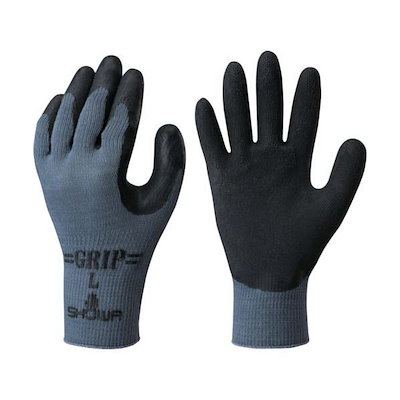 他サイト： ショーワグローブ NO313MBK 天然ゴム背抜き手袋 ＮＯ３１３グリップ ソフトタイプ ３双入り ブラック Ｍサイズ 441-0548の商品画像