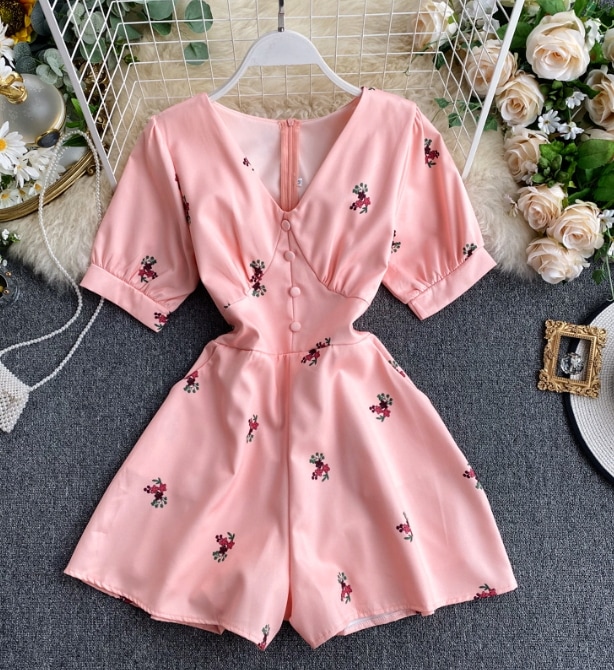 タイのファッションブランドの新型の気質vネックワンピース