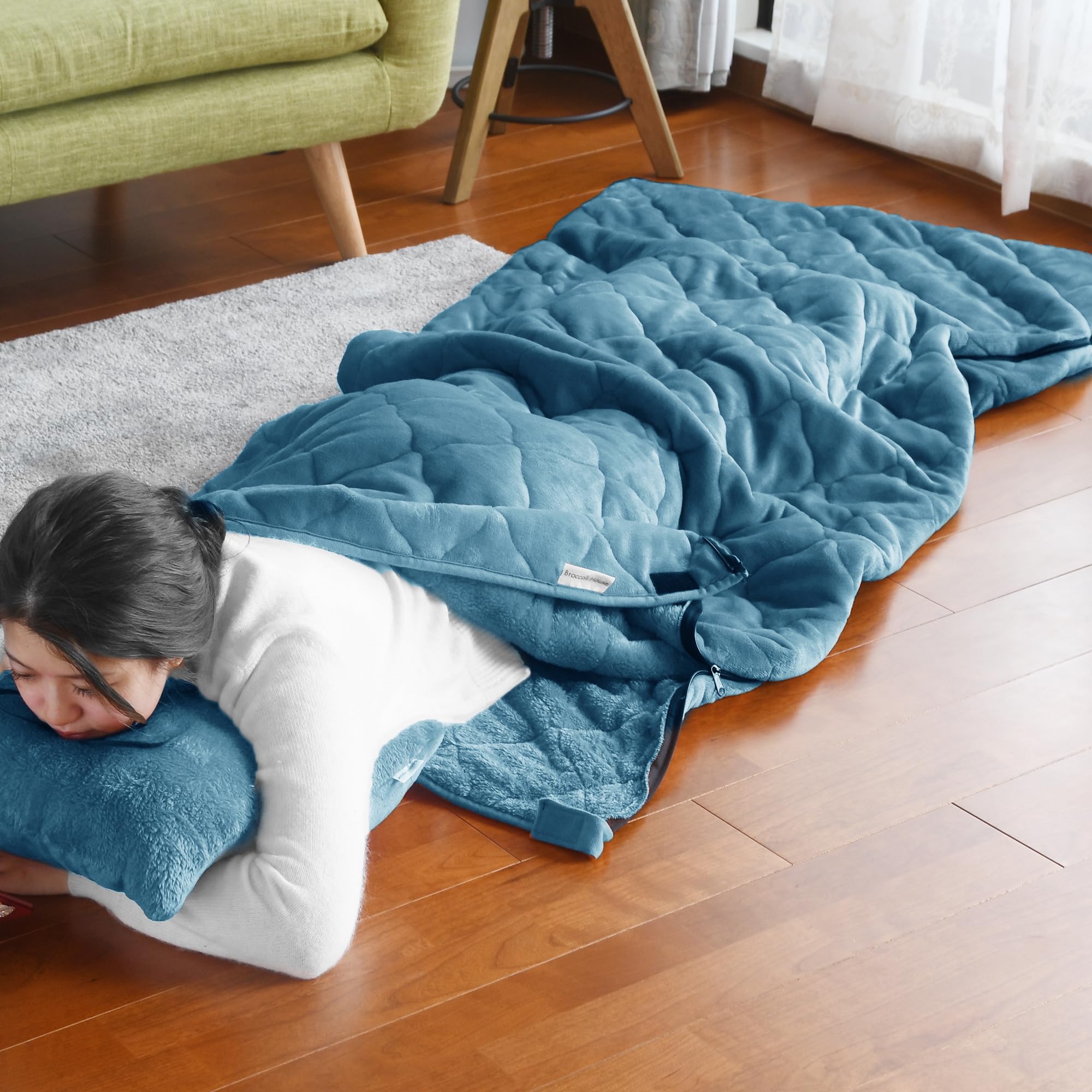 [ブロッコリーハウス]寝袋 毛布タイプ 連結可能 家用 冬用 洗える 抗菌防臭 封筒型 ファミリー ふわふわ コンパクト 収納袋 アウトドア 暖かい キルト シュラフ 防災 災害時 ウォッシャブル 来 6,360円