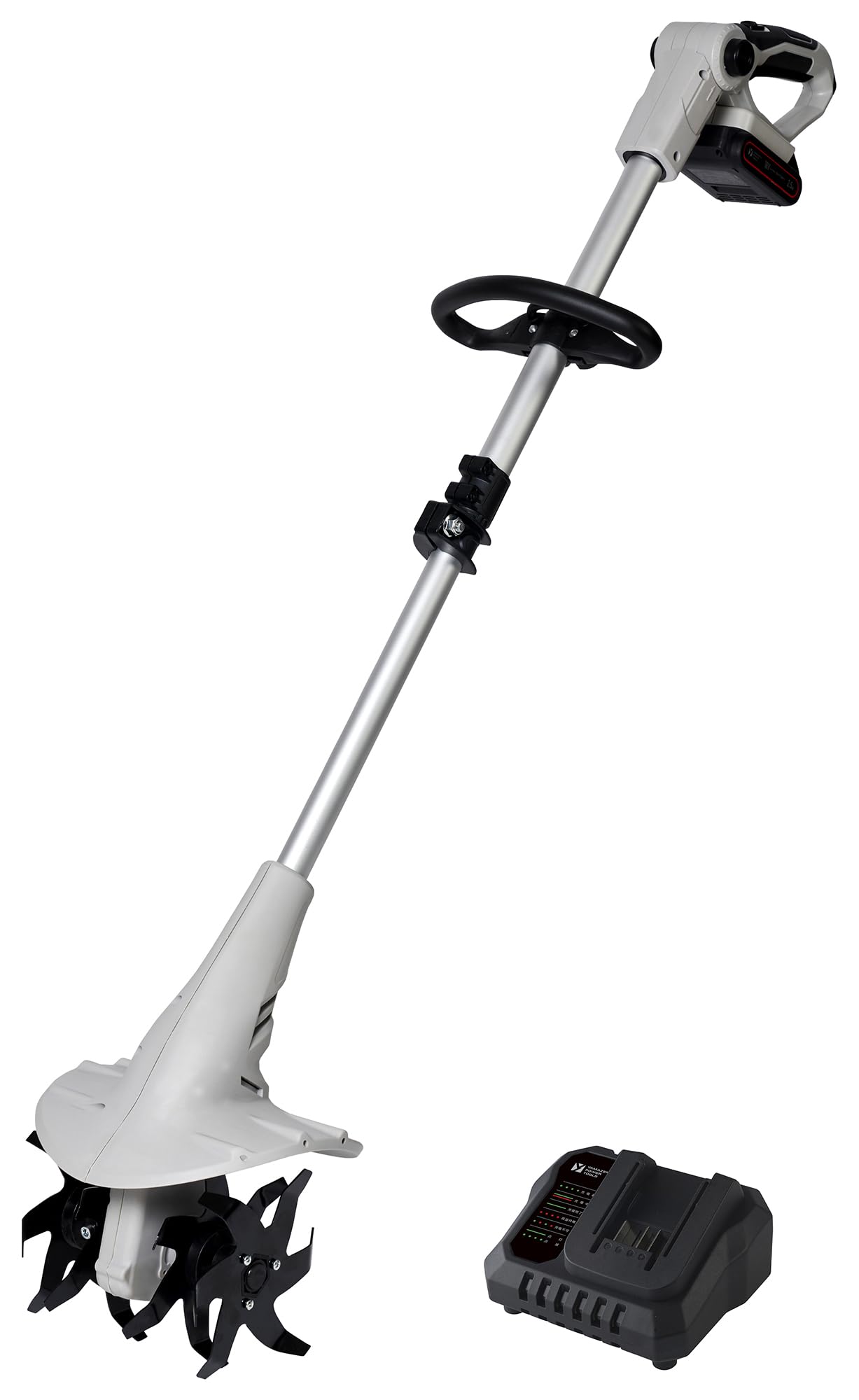 充電式 耕運機 18V 電動 家庭用 軽量 小型 バッテリー付き 耕幅200mm 伸縮式ポール 家庭菜園 農業 耕うん機 CV-1825S