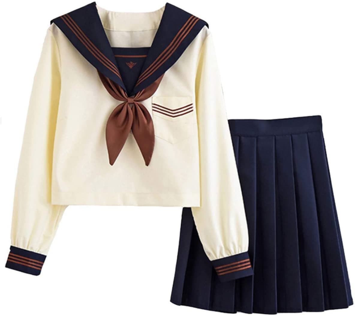 Lady Lazy 長袖 セーラー服 春 秋 冬 標準服 女子 制服 学生服 スカーフ リボン