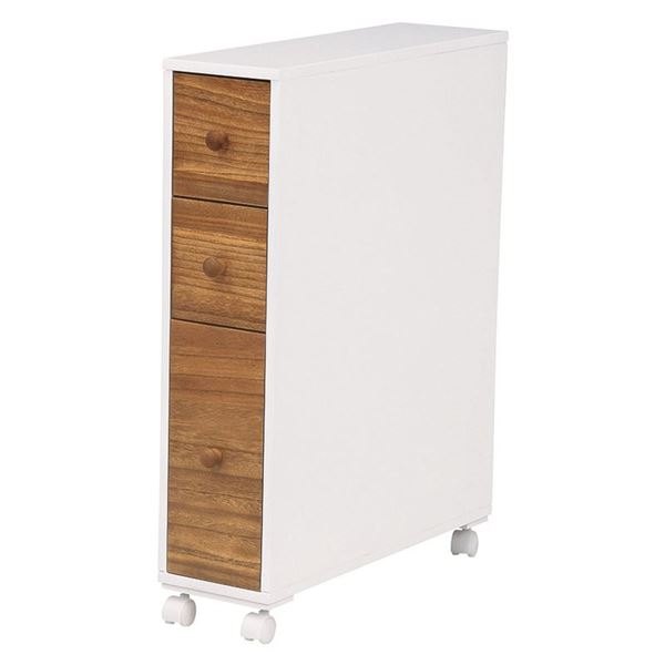 トイレラック トイレ収納 約幅16cm スリム ナチュラルホワイト キャスター付き 省スペース お手洗い 御手洗 収納家具