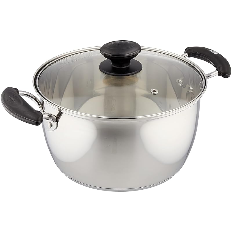 【即納】パール金属 両手鍋 22cm ガラス鍋蓋付 IH対応 3層底 ワコートレーディング レシェンテ H-1049