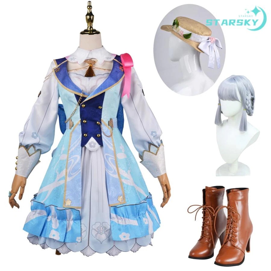 工場直販 急速出荷 原神　げんしん　神里綾華 花時に訪れた手紙　新スキン 風　コスプレ衣装 　ウィッグ　靴　コスプレ服　コスチューム　服 ハロウィン イベント