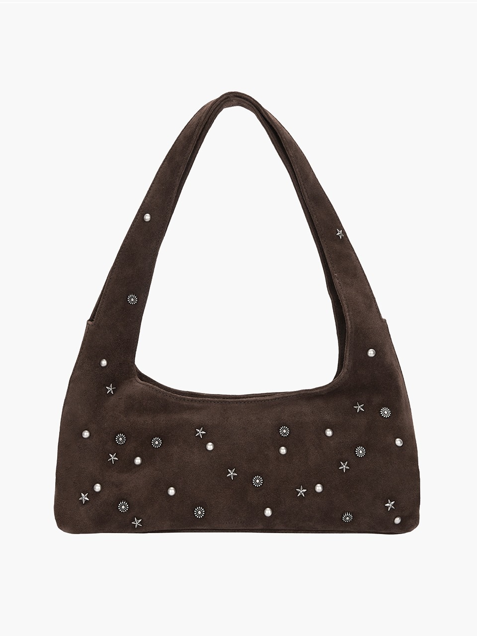 【MARGESHERWOOD】 HALTER HOBO : CHOCO BROWN STUDDED SUEDE