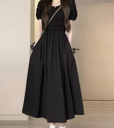 ワンピース デート モテアイテム ロングワンピース 半袖 フリル パフスリーブ 大人可愛い きれいめ 上品 おしゃれ かっこいい 大人可愛い ラブリー キュート ガーリー クール モード系 セクシー