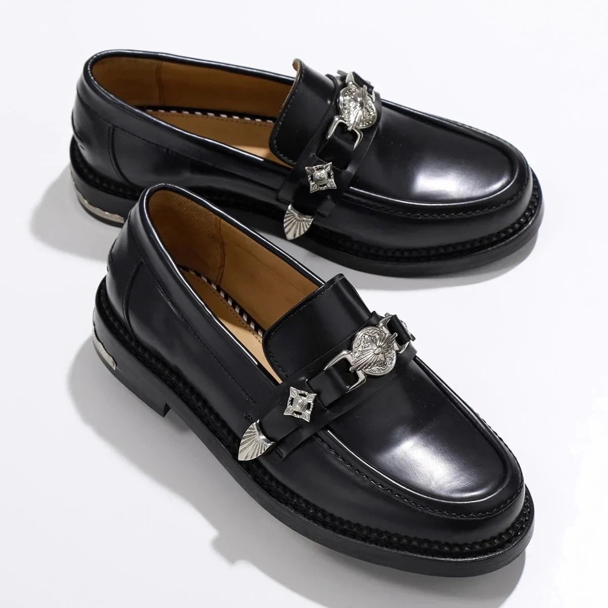 TOGA PULLA トーガ プルラ ビット ローファー Metal Loafer AJ1041 レディース レザー シューズ メタル スタッズ 靴 BLACK