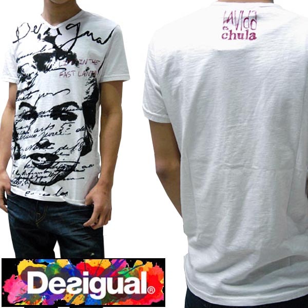 デシグアル Desigual メンズ Tシャツ ボーダー 半袖 Vネック tシャツ 32T1466 スペイン セレブ セレカジ ヨーロピアン ファッション インポート ブランド アメカジ