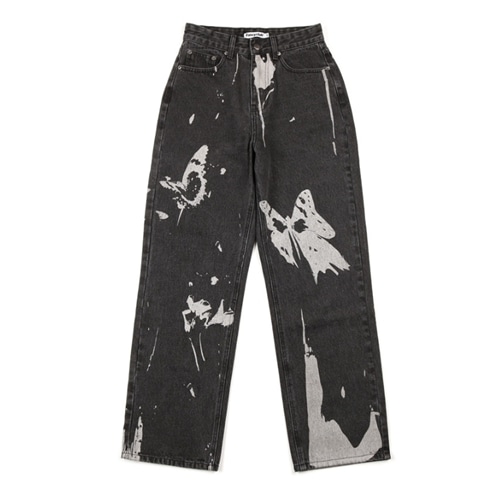 【IVEレイ着用】NFブリンダープリントパンツ(BLK) F21QC024 ワイドデニム