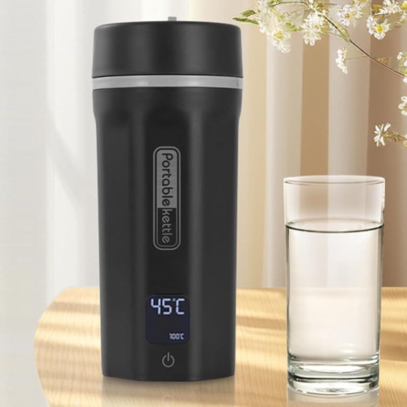 即納：「45℃～100℃の6階段温度調節」 MACOLAUDER 電気ケトル 水筒型ケトル 6分沸騰 550ml大容量 お湯が沸かせるやかん 保温カップ 電気ポット 304ステンレス ミニ 400Ｗ消