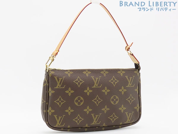 未使用ルイヴィトンモノグラムポシェットアクセソワールアクセサリーポーチワンショルダーバッグハンドバッグダークブラウン