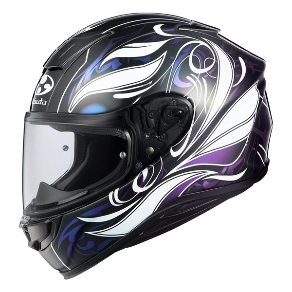フルフェイスヘルメットOGK AEROBLADE-6 ELFI DARKブラックホワイトパープル XLサイズ AEROBLADE-6ELFIDARK