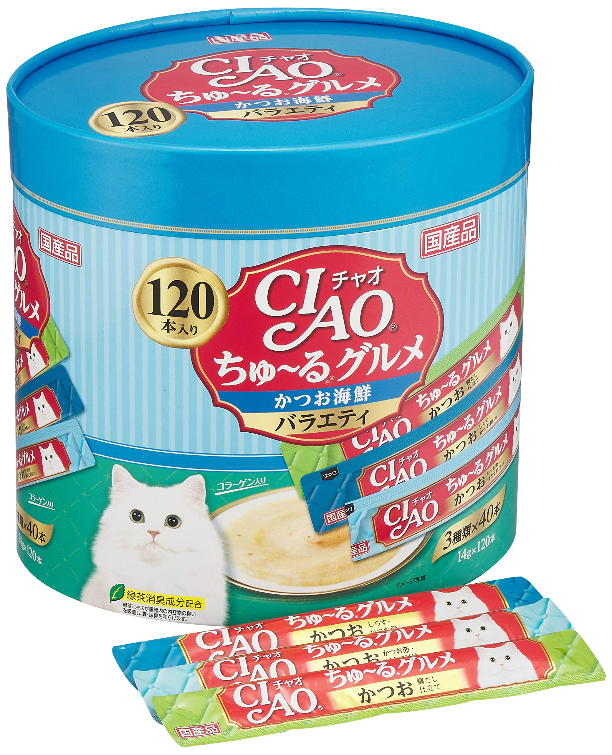 チャオ (CIAO) 猫用おやつ ちゅ~る グルメ かつお海鮮バラエティ 14グラム (x 120) 6,055円