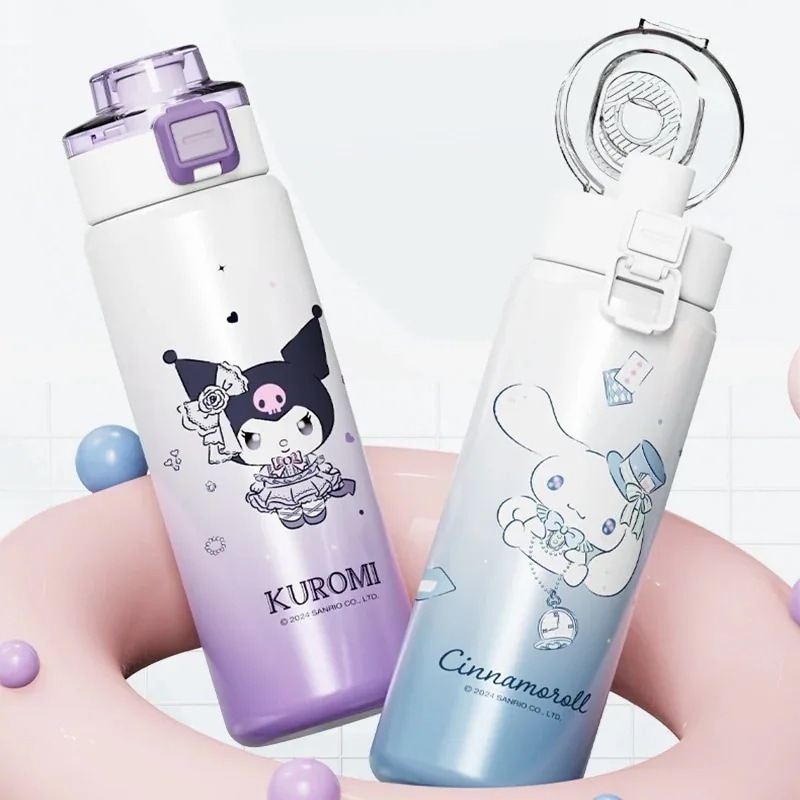 新しいサンリオ ウォーターカップ シャドウ断熱カップ クーロミ 学生専用 スポーツ 便利 大容量 かわいい 直飲みケトル