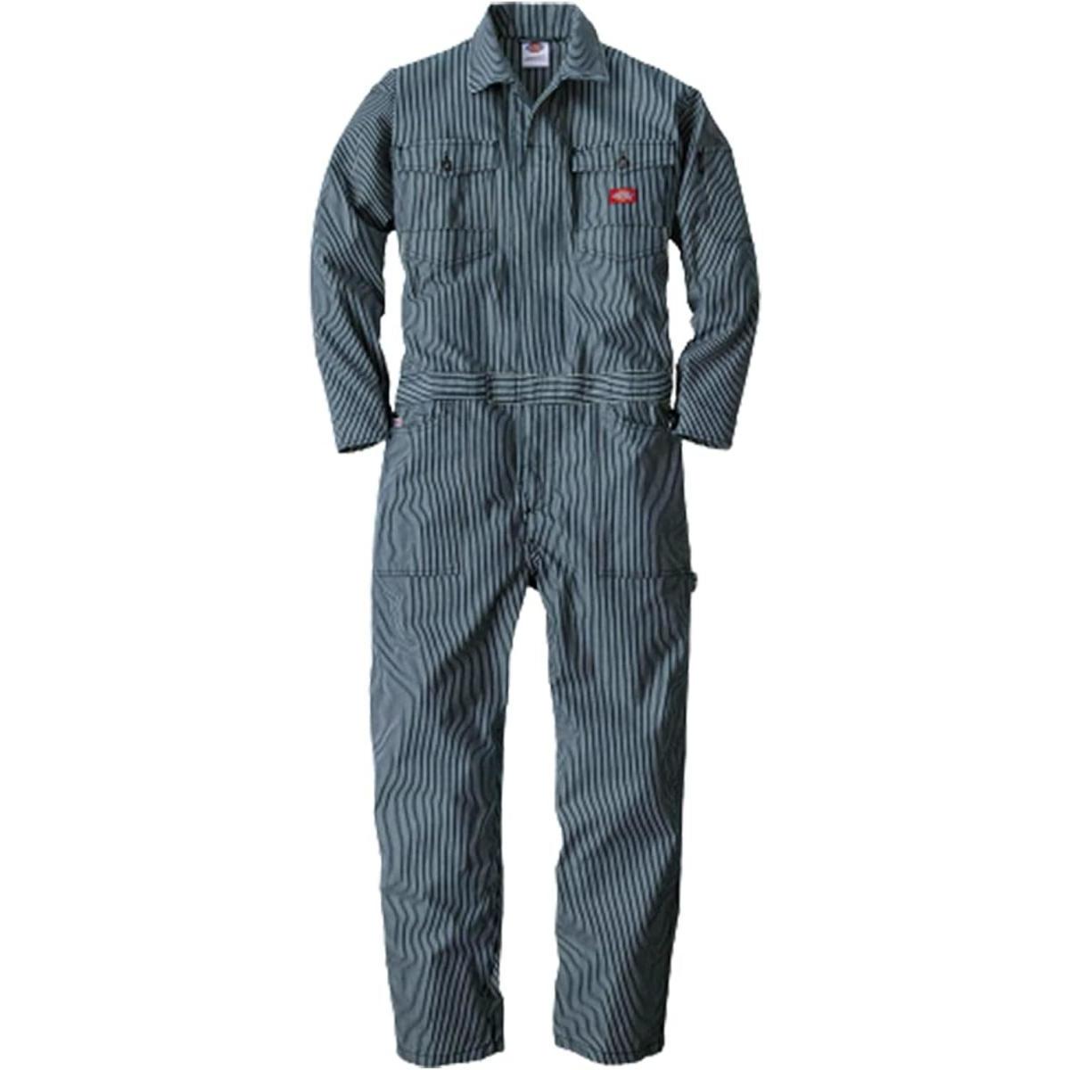 Dickies (ディッキーズ) ストレッチヒッコリーツナギ ネイビー 4Lサイズ D-716　ワークウェア 作業着 作業服 つなぎ オーバーオール