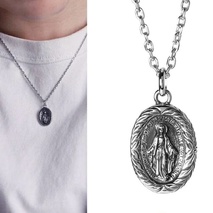 LH-1 HAWAIIAN ネックレス マリア サージカルステンレス316L 金属アレルギー対応 03NE064CSV ステンレスネックレス メンズ