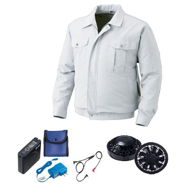 KU90720 空調服 ポリ製 屋外作業用 FAN2200B/LISUPER1 シルバー M