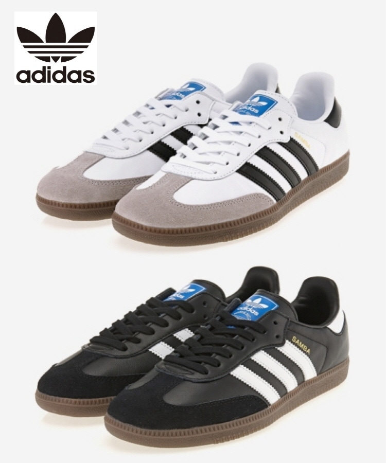 追跡便【adidas】Samba OG 3ストライプ レースアップスニーカー Qoo10 adidas SAMBA OG ストライプ ロゴ レー