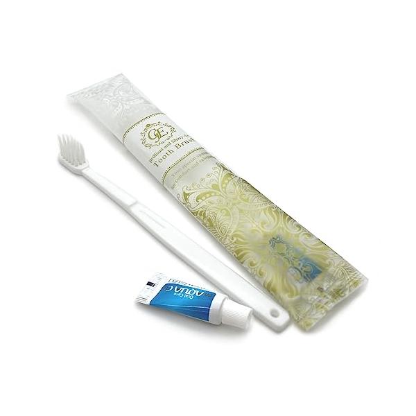 歯ブラシ 24穴先細タイプ 歯磨き粉付き(3g) (柄あり：2000本, ホワイト) 歯ブラシ 使い捨て歯ブラシ 業務用 歯磨き粉付き 歯ブラシセット