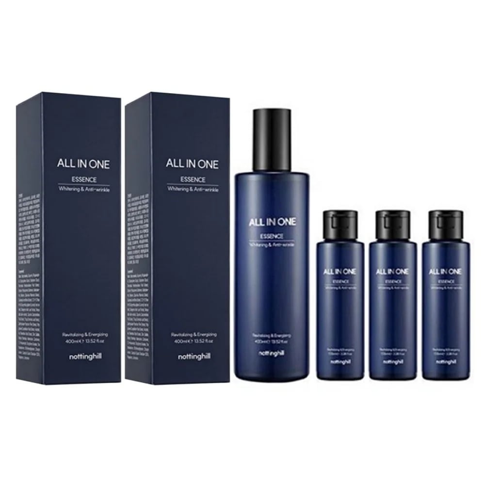 Notting Hill メンズ オールインワン エッセンス 大容量 400ml + 携帯用 100ml, 3個