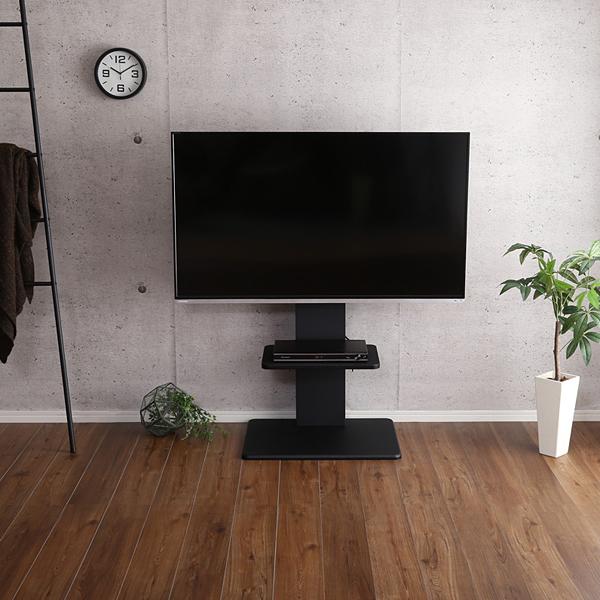 テレビスタンド ロータイプ スイング式 首振り 棚付き TV台 TVスタンド 角度調整 配線コード 裏側 目隠し 収納 壁寄せ 見やすい ラック 棚 ディスプレイ