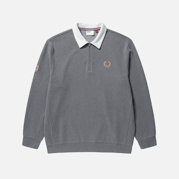 襟付きハーフジップスウェットシャツ W243001GHT91MGR