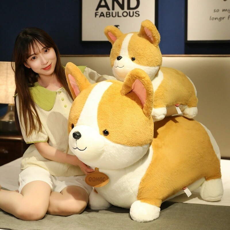 【80cm】 ぬいぐるみ コーギー クッション インテリア 子供 おもちゃ 動物 可愛い Welsh Corgi 心地いい 大きい 抱き枕 彼女に ふわふわで癒される 柔らか プレゼント ギフト c