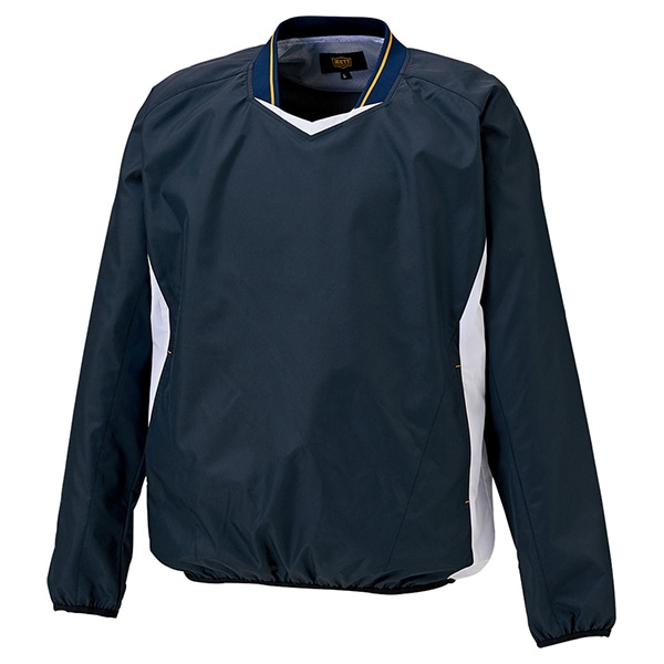 ゼット 野球ウエア 長袖Vネックジャンパー ネイビー/ホワイトA XO BOV331 2911A