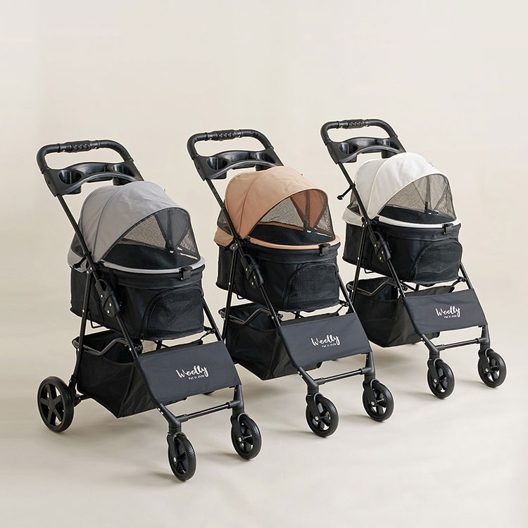 roomnhome EASY ペットカート フォールディング プチ 折りたたみ ペットキャリー 多頭 犬カート 小型犬 中型犬 ペット用 カート おでかけ 散歩 犬 いぬ イヌ ドッグ 猫 ねこ ネコ