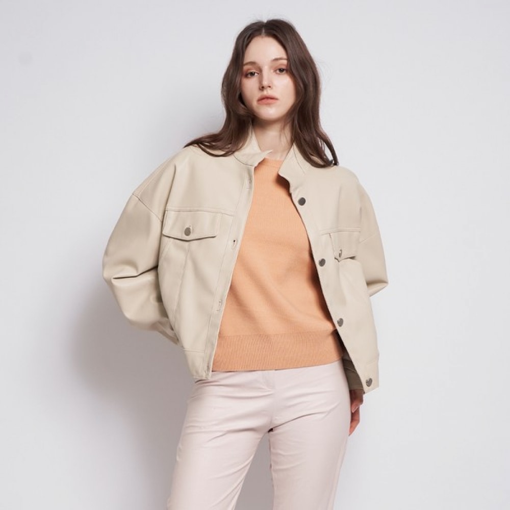 (LORソウル) シックバックポイントエコレザージャンパー_KSJK240814