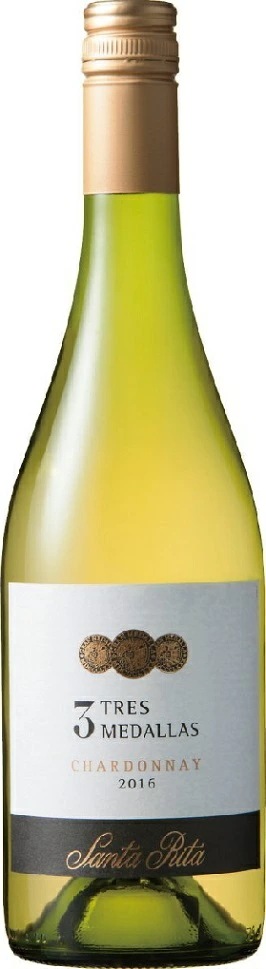 【送料無料】サンタリタ「スリーメダルズ」シャルドネ 750ml 12本 [チリ/白ワイン/やや辛口]