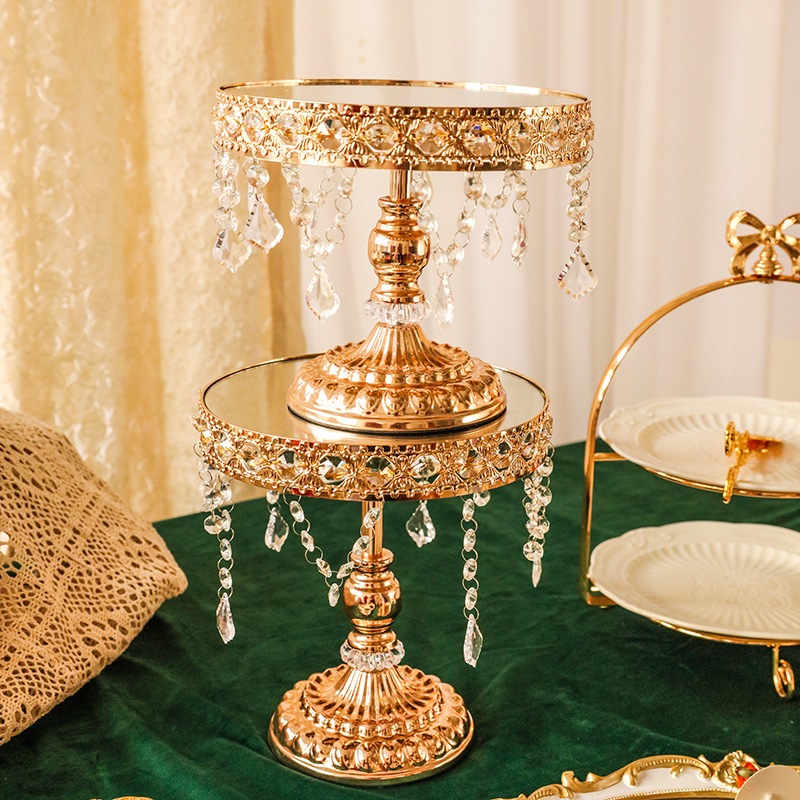 11 ヨーロッパの鍛造ライトライトラグジュアリーハイレッグトレイアフタヌーンティーブレイクデザートテーブルデザートラックメタルサンプルルームディスプレイ装飾品