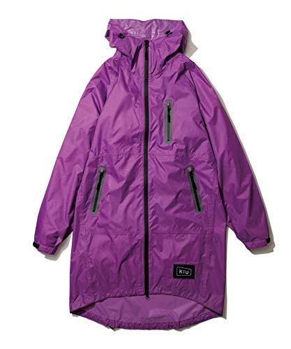軽量 雨対策 収納袋 持ち運び簡単 はっ水 防水 シンプル かわいい おしゃれ メンズ レディース 男女兼用 レインコート レインジップアップ パープル K116-907