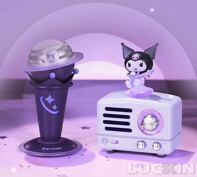 サンリオKUROMI bluetooth 高音質スピーカー レトロ レコード型 かわいい 無線 高音質 軽量 ホワイトデー 誕生日 記念日 新年プレゼント