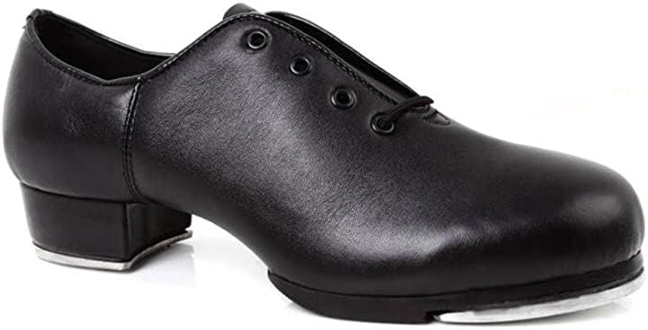 練習 レッスン に最適 クラシック レディース タップ ダンス レザー シューズ 女性 社交 靴 タップシューズ タップダンス 黒 ブラック ウェア ダンスシューズ(e 24.5cm)