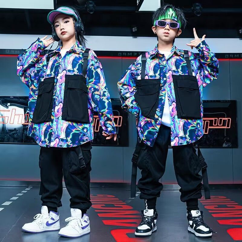 街のダンスの子供の潮服の子供のヒップホップのhiophopの公演の服装の男の子のドラムの女の子のジャズのダンスのスーツ