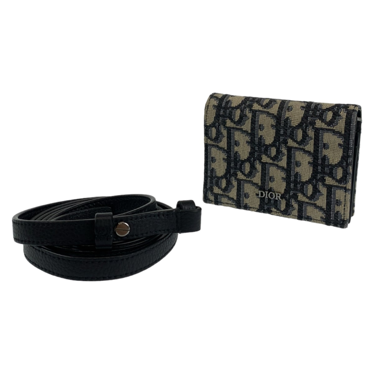 美品 オブリーク トロッター ネイビー シルバー金具 キャンバス ショルダーバッグ ウェアラブルウォレット 斜め掛け ショルダーバッグ メンズ 404841