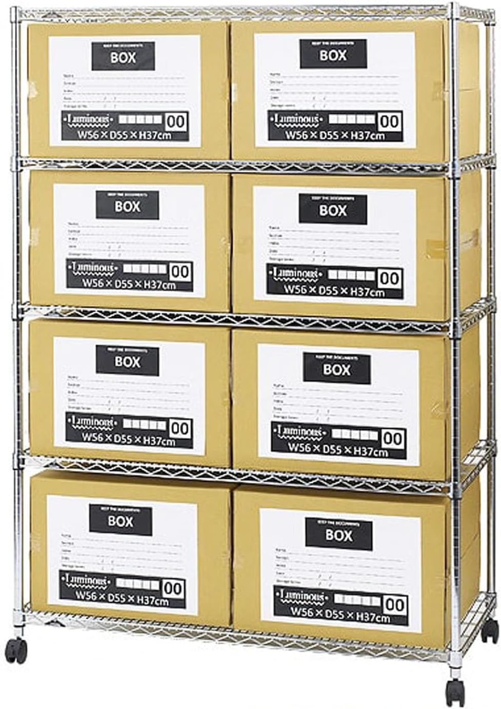 ドウシシャ ルミナス レギュラー ラック スチールラック 収納棚 幅120 5段 業務用 大型ラック NLK1218-5 耐荷重250kg サビに強い 防錆加 121.5×奥行61×高さ179.5cm