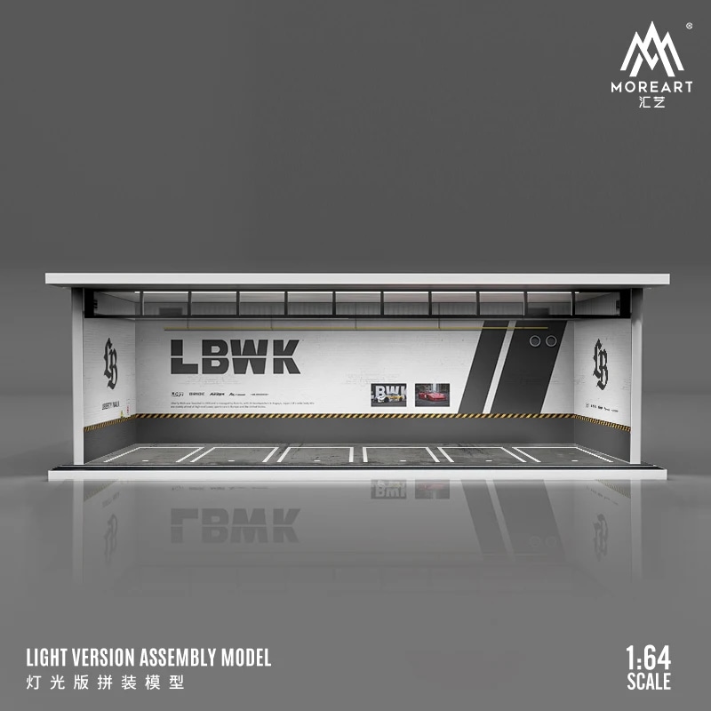Moreart 1:64 hksはライト付きの駐車場の組み立てられたガレージdiyラマを発表します LBWK