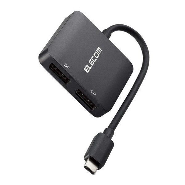 AD-CDP2BK2 ブラック USB Type-C - DisplayPort 変換 ( USB-C プラグ to DP ( ディスプレイポート )×2 ) 8K 30Hz メーカー直送